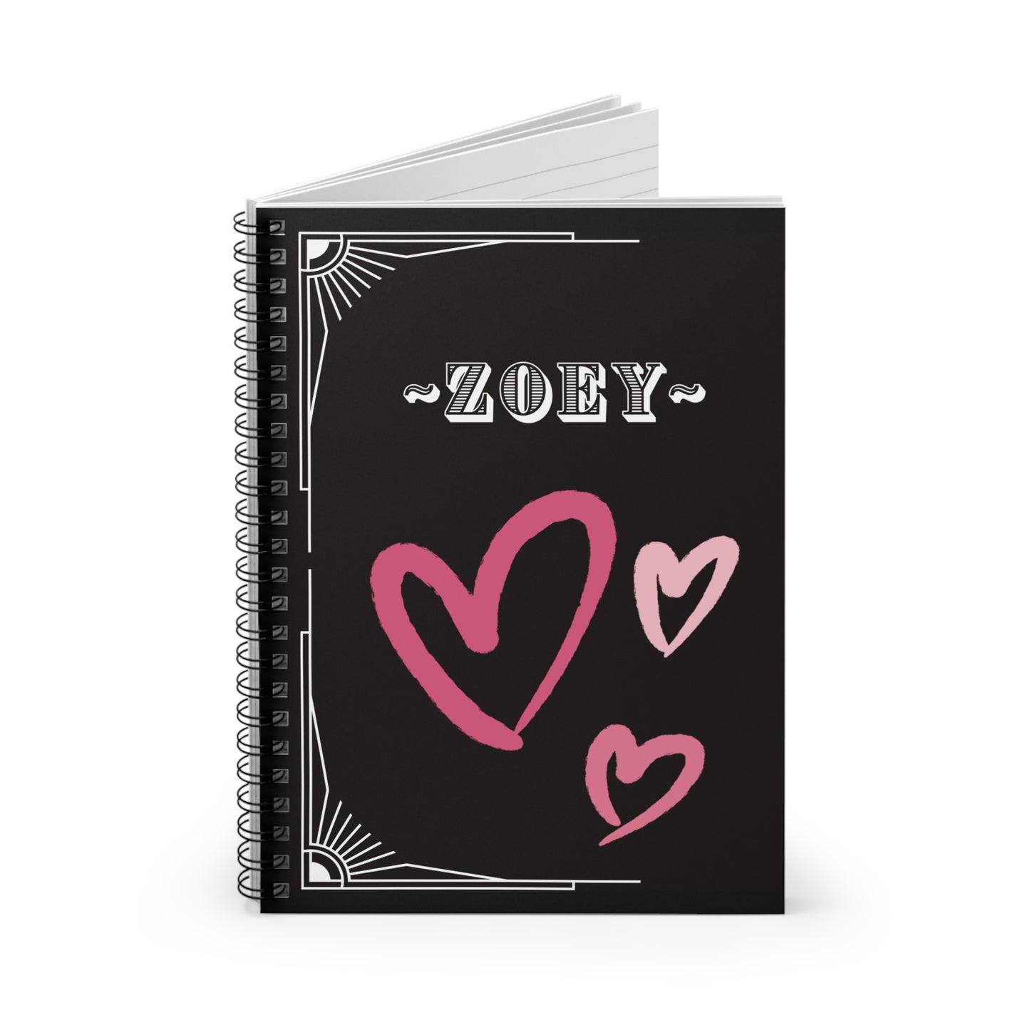 PERSONALIZED! Heart Design Spiral Notebook