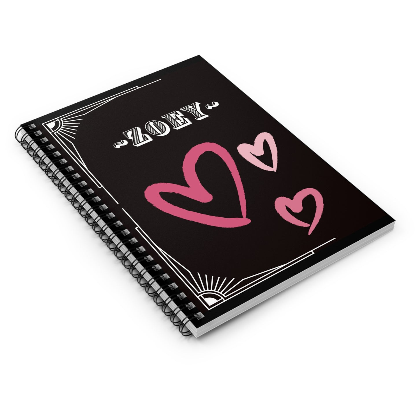 PERSONALIZED! Heart Design Spiral Notebook