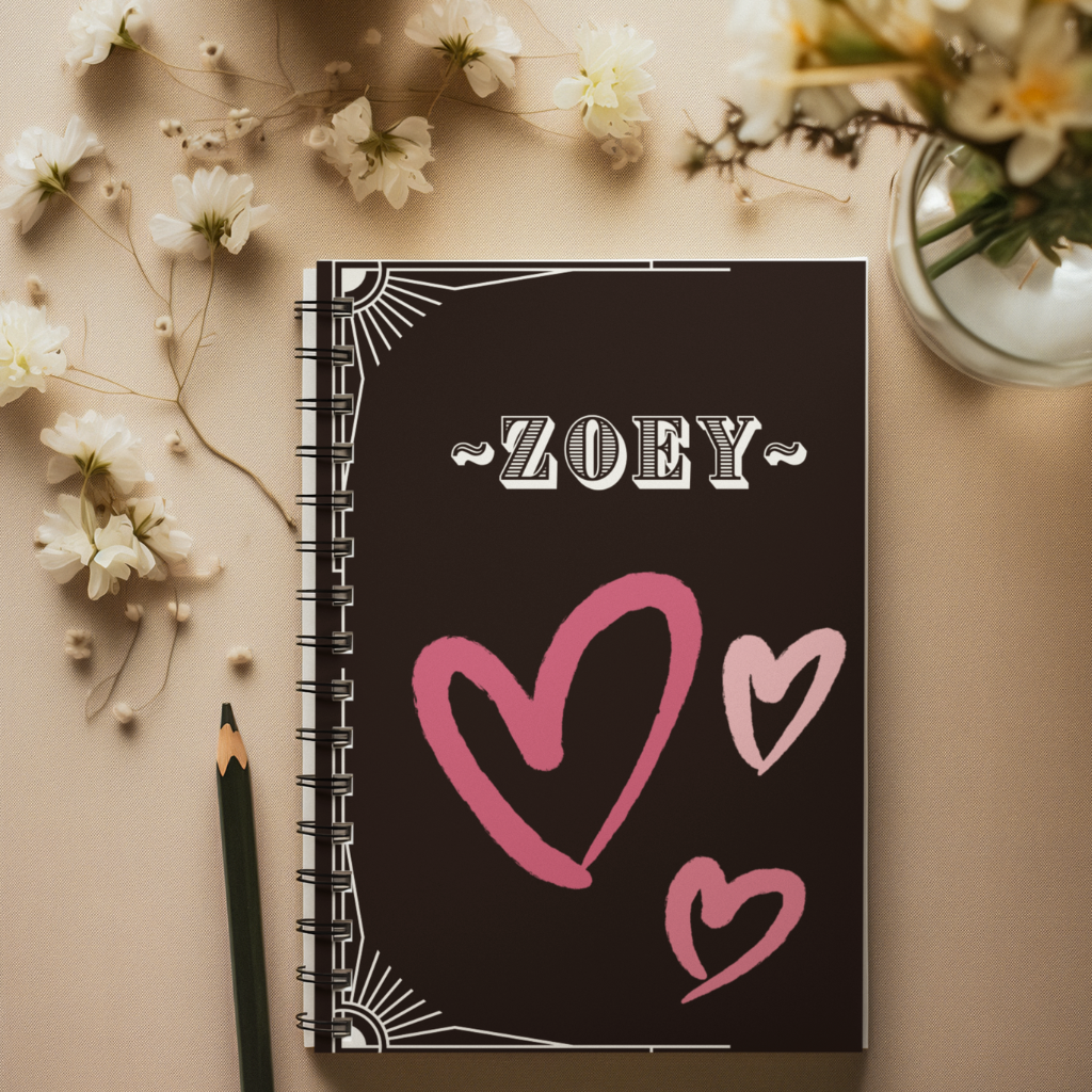 PERSONALIZED! Heart Design Spiral Notebook