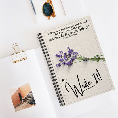 Write It! Floral Lavender Spiral Notebook — Ruled