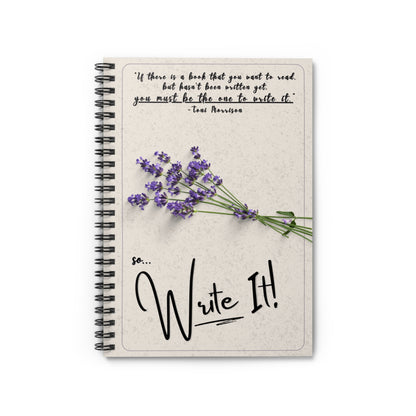 Write It! Floral Lavender Spiral Notebook — Ruled