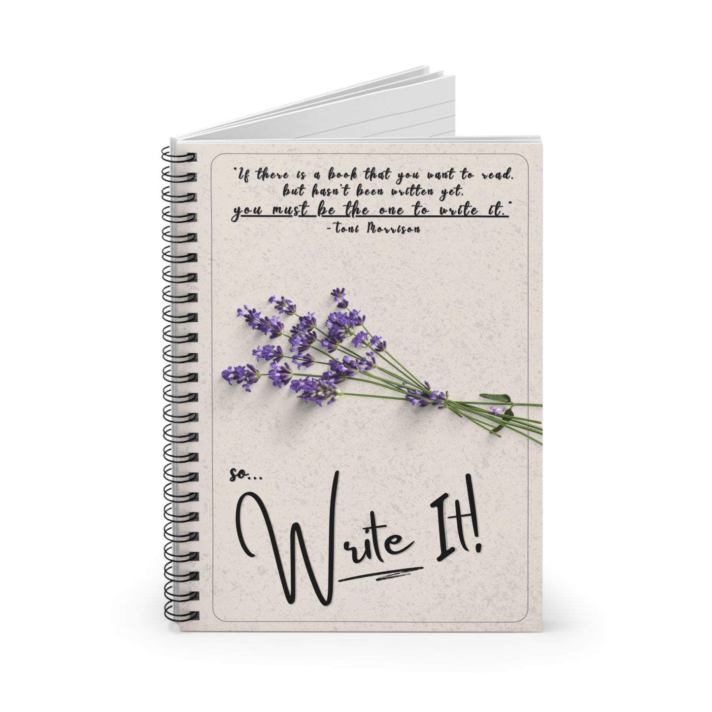 Write It! Floral Lavender Spiral Notebook — Ruled