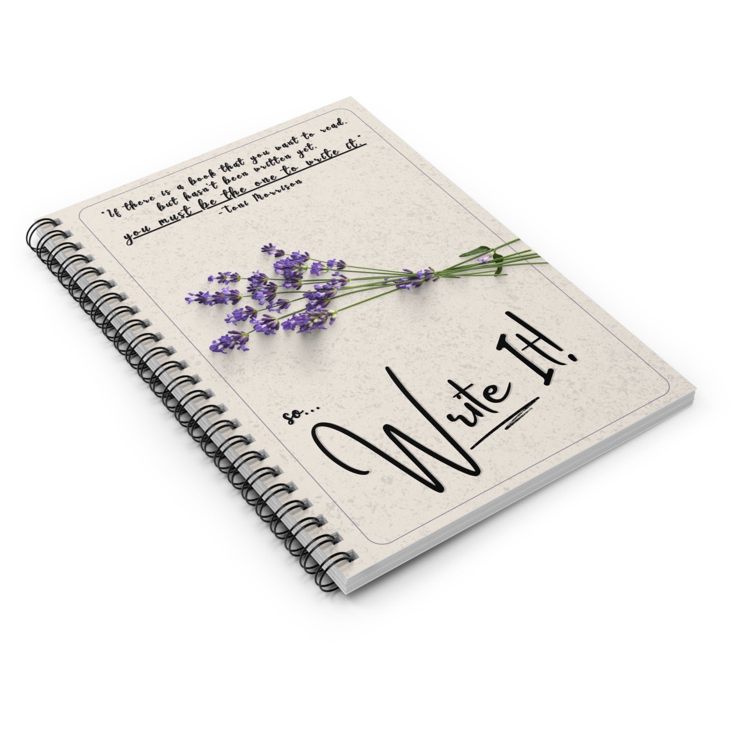 Write It! Floral Lavender Spiral Notebook — Ruled