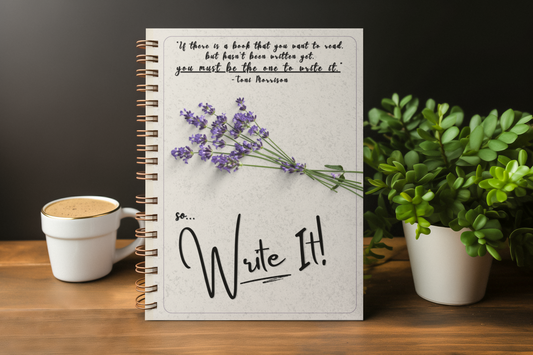 Write It! Floral Lavender Spiral Notebook — Ruled